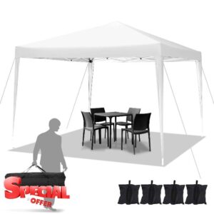 COBIZI 10x10 Gazebo Outdoor Shade Pop Up Gazebo Waterproof Adjustable Height Canopy Tent Instant Portable Shelte