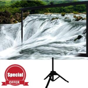 Projector Screen Portable Projector Screen Movies Screen with Stand - 16:9 HD Anti-Crease Outdoor/Indoor Projector Screen for Home Theater Cinema HD Screen (Color : Black
