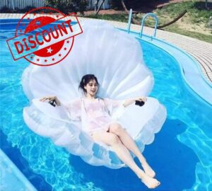 SZZY Giant shell with pearl inflatable pool floating shell scallop cushion swimming ring adult lady beach chair water toy
