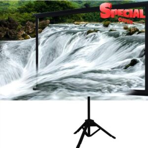 Movies Screen With Stand - 16:9 HD Anti-Crease Outdoor/Indoor Projector Screen For Home Theater Cinema Indoor Outdoor for Meeting (Color : Black