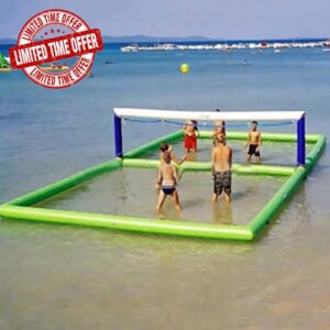 ZAMAKS 33Ft Inflatable Pool Floating Volleyball Court for Pool/Inflatable Volleyball Net/Beach Volleyball Game Set for Pool Games