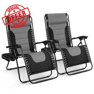 KEPLIN 2 Pack Padded Gravity Recliner Chairs Extra Wide