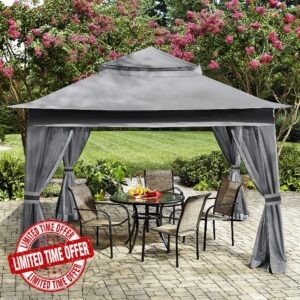 MASTERCANOPY Pop Up Gazebo Outdoor Patio Gazebo Canopy with Mesh Walls(4x4