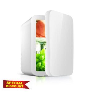 Mini Fridge for Bedrooms 8L Portable Car Fridge Mini Refrigerator with System Cooler and Warmer for Home Office Skincare Bedroom Dorm Car Travel 220V AC/12V DC