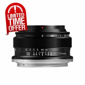 TTArtisan 50mm F2 Metal Bodied Lens Compatible with Nikon Z Mount (Full Frame) - Black