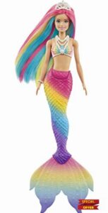 Barbie Dreamtopia Rainbow Magic Mermaid Doll with Rainbow Hair and Water-Activated Color Change Feature