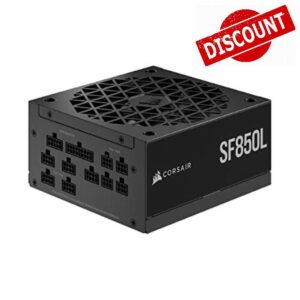 Corsair SF850L Fully Modular Low-Noise SFX Power Supply - ATX 3.0 & PCIe 5.0 Compliant - Quiet 120mm PWM Fan - 80 PLUS Gold Efficiency - Zero RPM Mode - 105°C-Rated Capacitors - Black