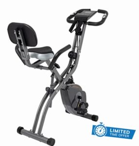 Folding Exercise Bike with 10-Level Adjustable Magnetic Resistance | Upright and Recumbent Foldable Stationary Bike is The Perfect Workout Bike for Home Use for Men