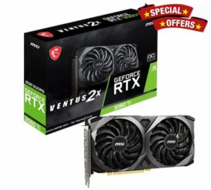 MSI GeForce RTX 3060 Ti VENTUS 2X 8G OCV1 LHR Gaming Graphics Card - 8GB GDDR6
