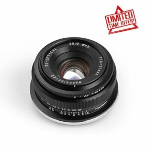 TTArtisan APS-C 25mm F2 Metal Bodied Lens Compatible with Nikon Z Mount - Black