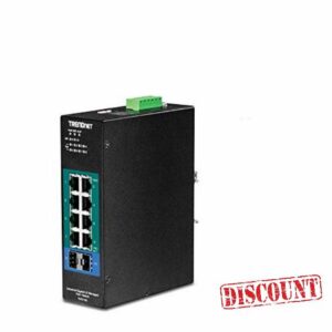 TRENDnet 10-Port Industrial Gigabit L2 Managed PoE+ DIN-Rail Switch