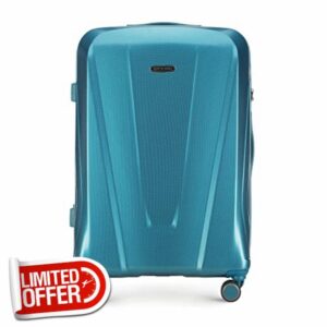 WITTCHEN Explorer line Suitcase Large Hard Shell Polycarbonate High-Strength Plastic Honeycomb Structure TSA System Size L 90L Blue