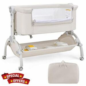 GYMAX Baby Beside Crib