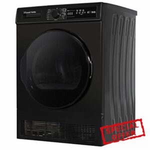 Russell Hobbs Freestanding Condenser Dryer Electric Tumble Dryer 15 Programmes 8kg Capacity 3 Heat Settings LED Display DelayStart Anti-Crease Child Lock Black Clothes Dryer RH8CTD111B            [Energy Class B]