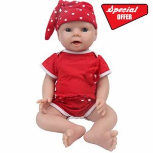 IVITA Full Body Silicone Reborn Baby Doll Newborn Baby Doll Open Mouth Handmade Blue Eyes Soft Baby Doll Girl (WG1552-51cm-3332g-Girl)