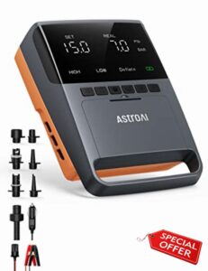 AstroAI Paddle Board Pump 20 PSI SUP Pump 12V DC Electric Pump Metal Structure Intelligent Dual-Stage Inflation