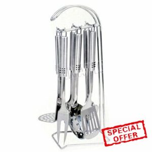 6PC STAINLESS STEEL KITCHEN TOOL FORK LADLE SPOON SET UTENSILS COOKING GADGET