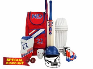 22YardsPro 2023 Cricket Kit 11pc Set Bat Ball Pad Leg Guard Glove BAT Boys Youths Mens UK