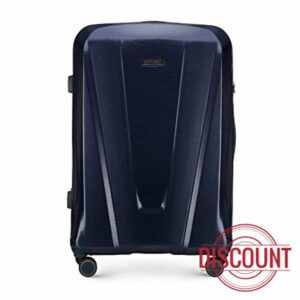 WITTCHEN Explorer line Suitcase Large Hard Shell Polycarbonate High-Strength Plastic Honeycomb Structure TSA System Size L 90L Navy Blue