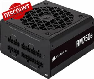 Corsair RM750e (2023) Fully Modular Low-Noise ATX Power Supply - ATX 3.0 & PCIe 5.0 Compliant - 105°C-Rated Capacitors - 80 PLUS Gold Efficiency - Modern Standby Support - Black