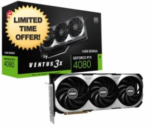 MSI GeForce RTX 4080 16GB VENTUS 3X OC Gaming Graphics Card - 16GB GDDR6X