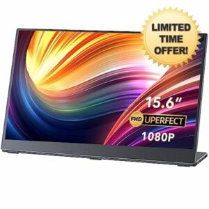 UPERFECT Portable Monitor 1080P - 15.6 Inch FHD IPS Monitor Screen with 178° Viewing Angle/200Nits/60Hz