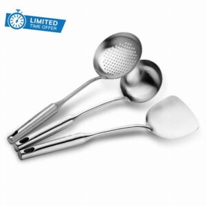 WSXCV chuju Stainless Steel Cookware Set Shovel Turner Soup Spoon Spatula Cooking Tools Gift Utensils Kitchen Gadgets Accessories spatula se
