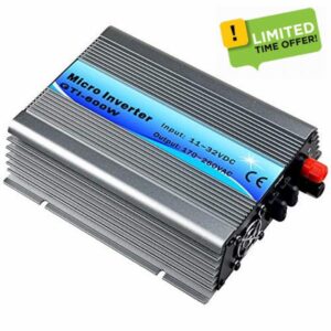 Y&H 600W Grid Tie Inverter Stackable DC10.5-28V Input AC230V MPPT Pure Sine Wave Micro Inverter fit for 12V Solar Panel/24V Battery