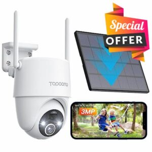 Topcony 2K Solar Security Camera Wireless Outdoor