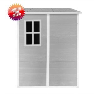 Panana Plastic Garden Storage Shed Outdoor Storage Includes Plastic Floor