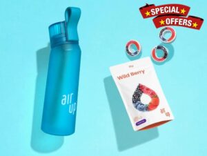 Air Up Water Bottle-650ml/Flavoured Water Bottle with Pods | UK Air Up Water Bottle Taste Pod 650ml AIR Fruit Fragrance Flavored Water Bottle (Ocean Blue bottle incl. 3 Pods)