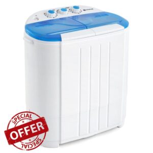 Portable Twin Tub Washing Machine 5 KG Total Capacity Washer And Spin Dryer Combo Compact For Camping Dorms Apartments College Rooms 3 KG Washer 2 KG Drying