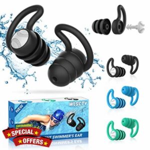 Waterproof Swimming Ear Plugs for Adults - 3 Pairs Silicone Swim Earplugs for Surfing