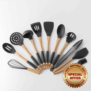 N/A 11Pcs/Set Kitchen Cooking Non-stick Dinnerware Set Heat Resistant Egg Beaters Spatula Spoon Gadgets Tools Utensils Accessories