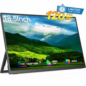 EVICIV Gaming Monitor 18.5 inch 120Hz Portable Monitor FHD 1080P IPS Screen with 300Nits 100% sRGB Laptop Monitor Support Mini HDMI and Type-C Connection HDR Second Screen for PC/Laptop/PS/Xbox/Phone