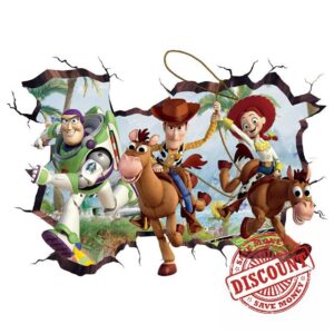 Cute Cartoon Wall Decals Toy Story Wall Stickers for Bedroom Living Room Hotel Decor Size：（40X60cm）