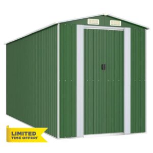 Festnight Garden Shed Made of Hot-Dipped Galvanized Steel Compact Utility Sentry Unit