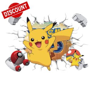 3D Cartoon Wall Stickers Game Wall Decal Self-Adhesive Wall Sticker for Room Bedroom Living Room Art Home Decor Size：（40X60cm）