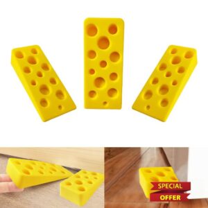 HADEWEITE Creative Silicone Cheese Door Stop 3 Pack
