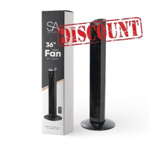 SA Products 36” Tower Fan - Oscillating Stand Fan With 3 Wind Speeds