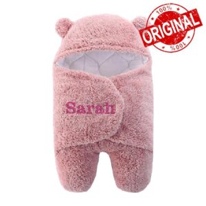 Varsany Luxurious Pink Baby Hooded Swaddle