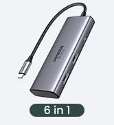 UGREEN Revodok USB C Hub, 5-in-1 USB C Multiport Adapter with 100W PD, 4K HDMI, 3 USB-A Data Port...