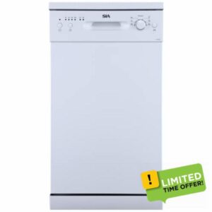 45cm White Freestanding Dishwasher 9 Place Settings 6 Programmes - SIA SFSD45W