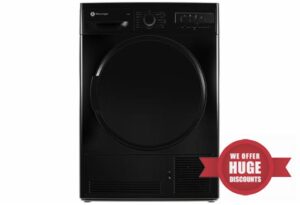 White Knight TD8B 8kg Sensor Condenser Tumble Dryer - Black            [Energy Class B]