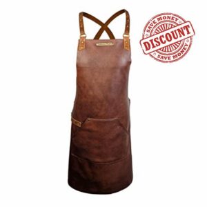 STALWART CRAFTS Premium BBQ Leather Apron for Men - Full Grain Leather That Lasts