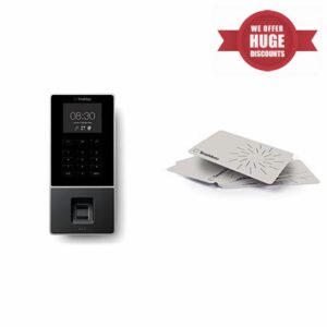 TimeMoto TM—626 and RF-100 Employee Clocking in with Fingerprint reader