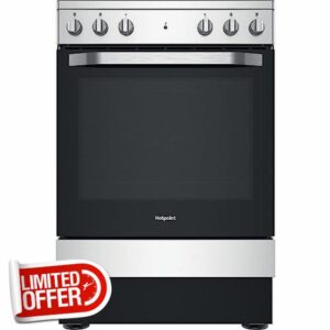 Hotpoint 60cm Electric Cooker With Ceramic Hob - Silve