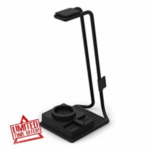 NZXT Relay SwitchMix PC Gaming Headset Stand & Audio Mixer - AP-USMSM-B1 - Seamless Switching Between Headset & Speaker Audio - Studio-Grade Mixer - DTS 7.1 Surround Sound - Black