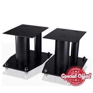 Metal Speaker Stands Studio Monitor Stands Surround Sound Speaker Stands Speaker Stand Desktop Tripod Surround Speakers Bookshelf (Color : Black