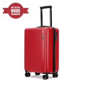 GinzaTravel Lightweight Suitcase ABS Hard Shell Case Suitcases with TSA Lock 4 Wheels Carry-on Hand Luggage for Travel Medium(68cm 65L) Red